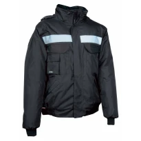 Liquidación total - Chaquetón Acolchado de trabajo Multibolsillos Cofra Gale V198-0-02 Color marino negro Talla XXL
