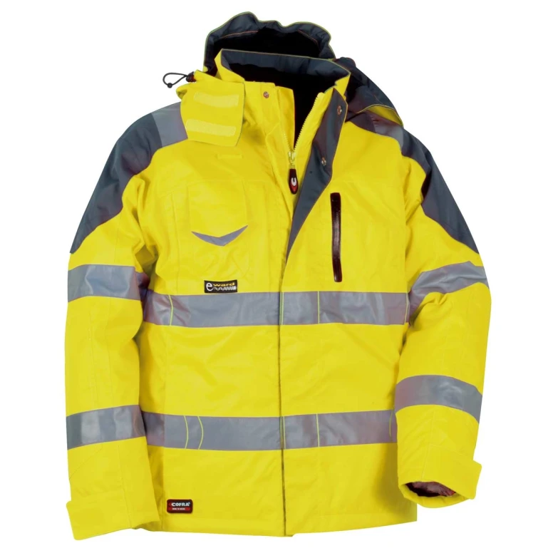 Liquidación total - Chaqueta de trabajo Alta visibilidad Cofra Rescue V017-0-00 número 52 color amarillo