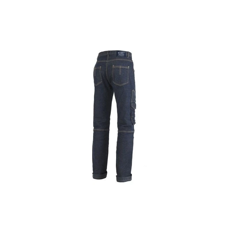 Pantalones vaqueros de trabajo multibolsillos elásticos MINER 8033 ISSA LINE Hombre algodón Stretch