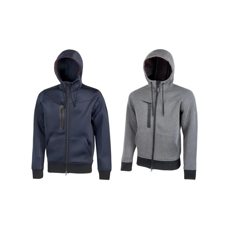 Liquidación total - Sudadera de trabajo Strech con capucha U-Power Tasty PE119GM Talla M color gris meteorito