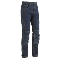 Pantalones vaqueros de trabajo multibolsillos elásticos MINER 8033 ISSA LINE Hombre algodón Stretch