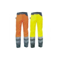 Liquidación total - Pantalón de trabajo Alta visibilidad Multibolsillos Cofra Light V019-0-00 Color Amarillo Número 52