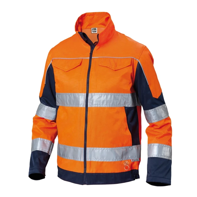 Liquidación total - Chaquetón de trabajo Siggi Bicolor de Alta visibilidad Talla L color naranja azul