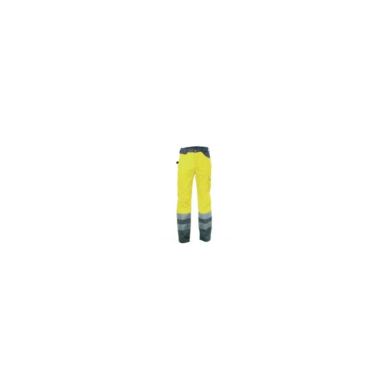 Liquidación total - Pantalón de trabajo Alta visibilidad Multibolsillos Cofra Light V019-0-00 Color Amarillo Número 54
