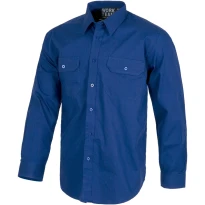 Liquidación total - Camisa de trabajo reforzada de algodón a manga larga - Workteam número 54 color azul 2