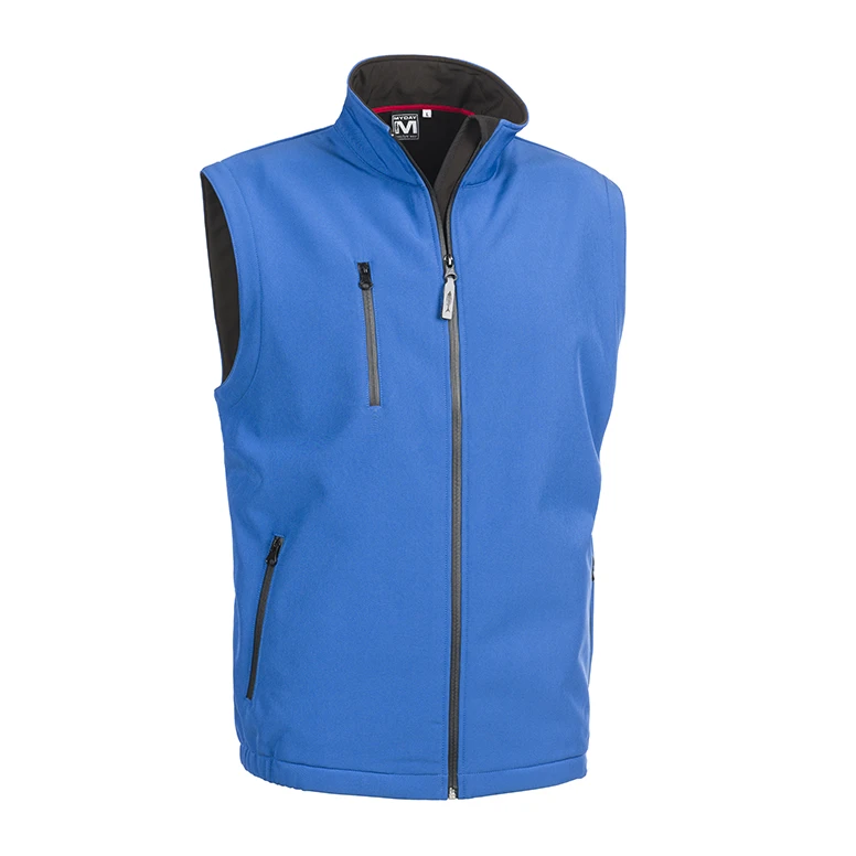 Liquidación total - Chaleco de trabajo Softshell Multibolsillos Stretch Sottozero Chrono E0120 color royal Talla M
