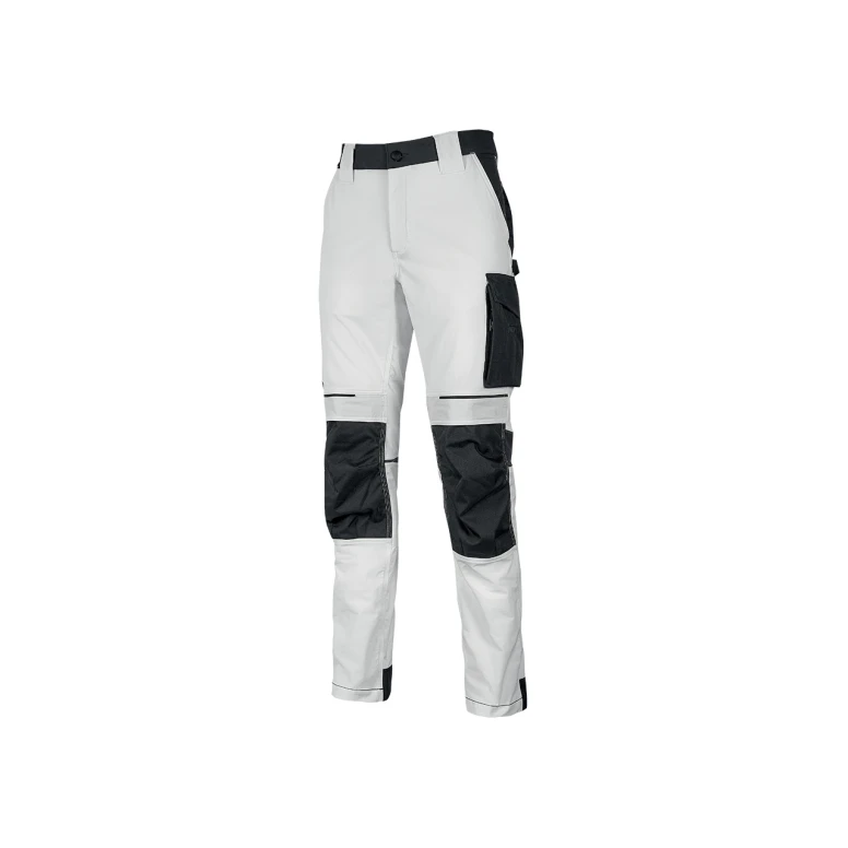 Liquidación total - Pantalón de trabajo Stretch Multibolsillos Hidrorrepelente U-Power Atom White WPE145 Talla M