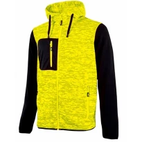 Liquidación total - Sudadera de trabajo con capucha U-Power Rainbow EY174OF Talla 3XL color amarillo flúor