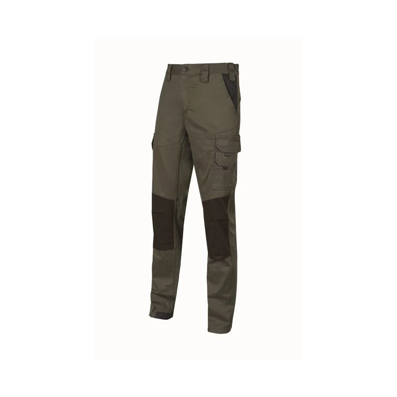 Liquidación total - Pantalón de trabajo Multibolsillos Stretch U-Power Majo WST350 Talla S color Verde oscuro