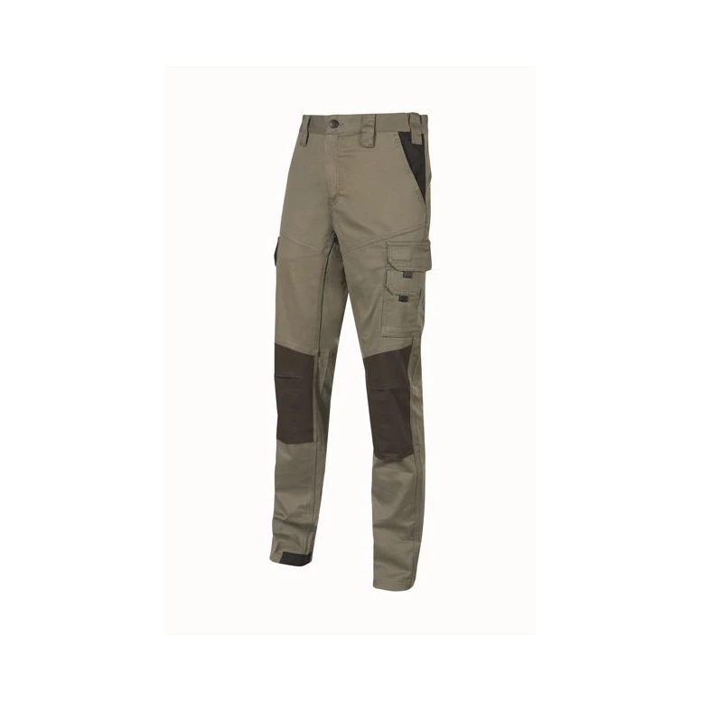 Liquidación total - Pantalón de trabajo Multibolsillos Stretch U-Power Majo WST350 Talla S color Verde oscuro
