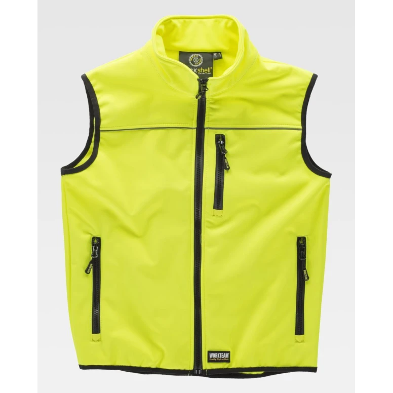 Liquidación total - Chaleco de trabajo Softshell Stretch Alta visibilidad S9320 - Workteam Talla m color naranja
