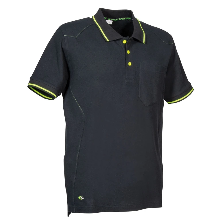 Liquidación total - Polo de trabajo Cofra Tudela 100% algodón V620-0-03 Talla 3xl color antracita negro naranja