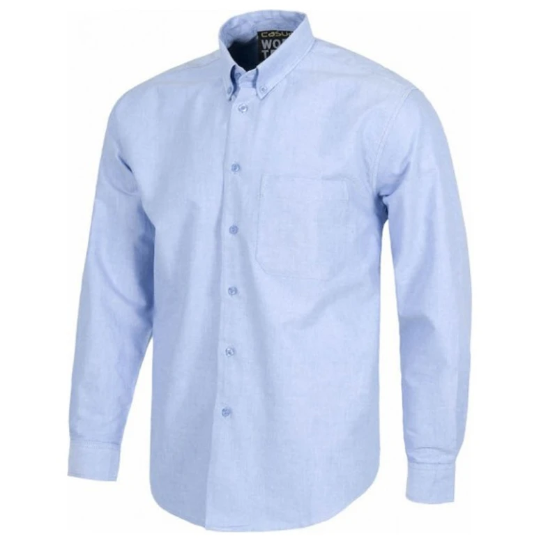 Liquidación total - Camisa de trabajo deportiva de algodón con tejido Oxford - Workteam color celeste Talla L