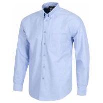 Liquidación total - Camisa de trabajo deportiva de algodón con tejido Oxford - Workteam color celeste Talla L