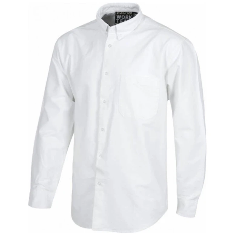 Liquidación total - Camisa de trabajo deportiva de algodón con tejido Oxford - Workteam color celeste Talla L