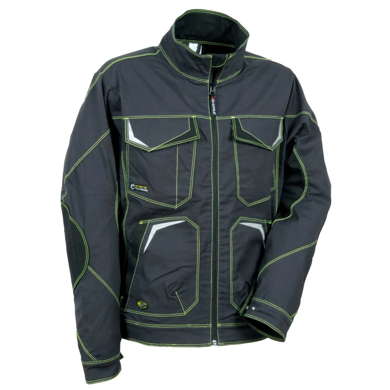 Liquidación total - Chaqueta de trabajo Stretch Elástica Multibolsillos Cofra Abrantes V480-0-04 color antracita negro número 54