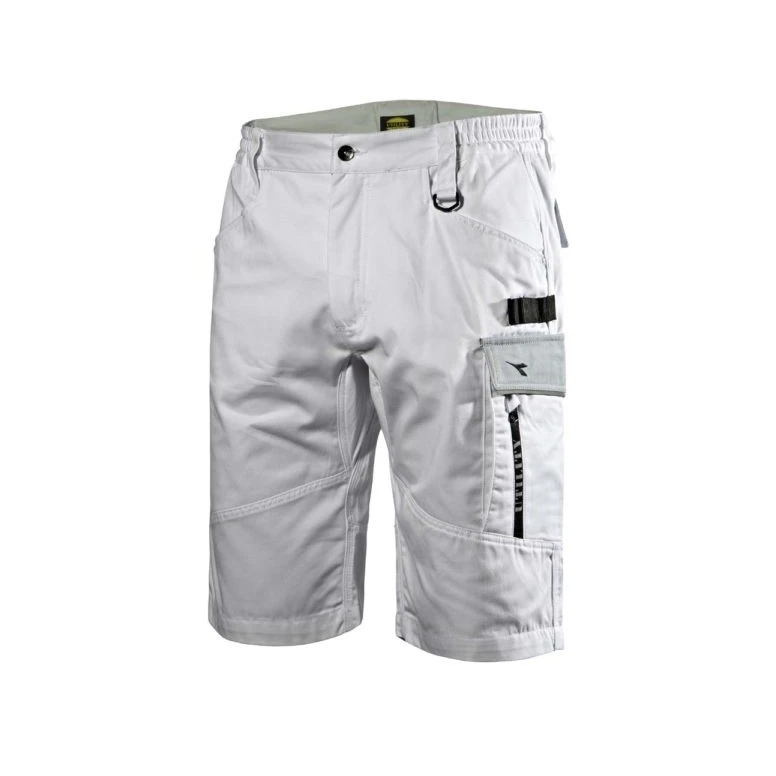Liquidación total - Bermuda de trabajo Diadora Stretch Multibolsillos Easywork Light 702.176206 Talla XL color blanco