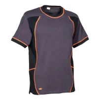 Liquidación total - Camiseta de trabajo Cofra Zuera 100% algodón V598-0-02 Talla M Color Barro/Negro