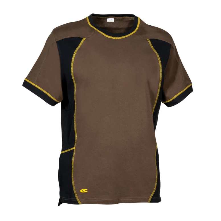 Liquidación total - Camiseta de trabajo Cofra Zuera 100% algodón V598-0-02 Talla M Color Barro/Negro