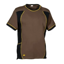 Liquidación total - Camiseta de trabajo Cofra Zuera 100% algodón V598-0-02 Talla M Color Barro/Negro