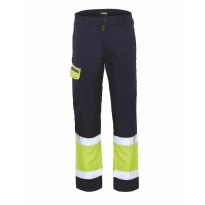 Liquidación total - Pantalón de trabajo Alta visibilidad Multibolsillos Rossini TPS A00151 Talla 4XL color amarillo azul