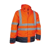 Liquidación total - Parka de trabajo Alta visibilidad Cofra Telsen V419-0-02 Talla 3XL Color Naranja Marino 2