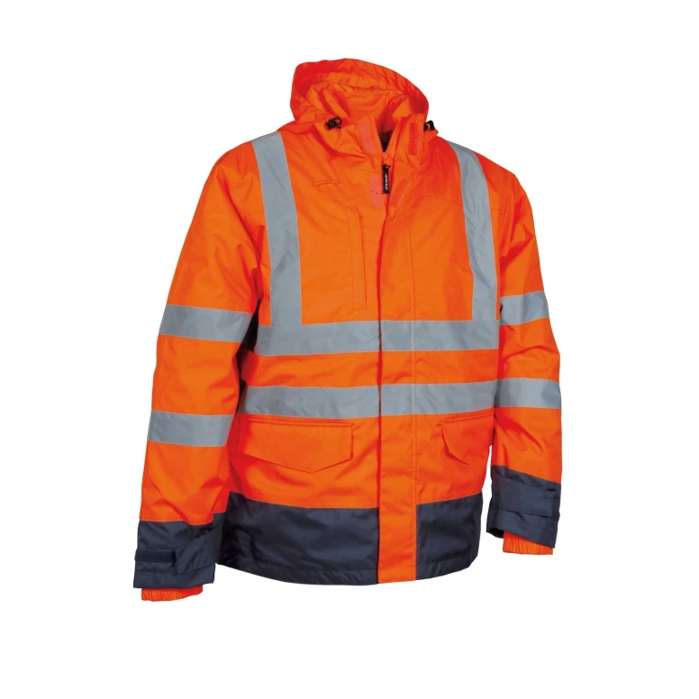 Liquidación total - Parka de trabajo Alta visibilidad Cofra Telsen V419-0-02 Talla 3XL Color Naranja Marino
