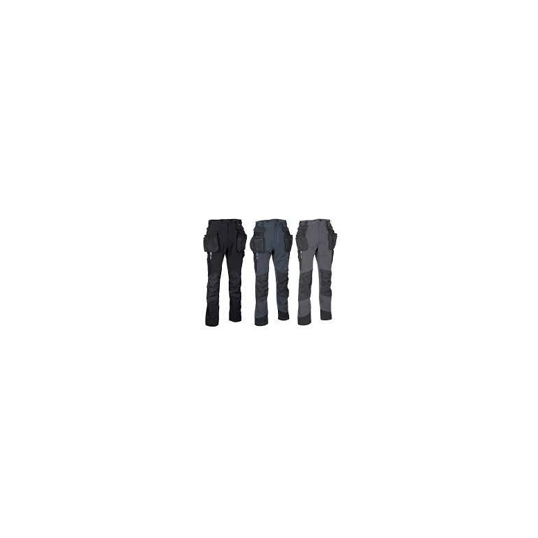 Liquidación total - Pantalón de trabajo Multibolsillos Stretch Cofra Laxbo V591-0-02 número 46 Color Antracita Negro