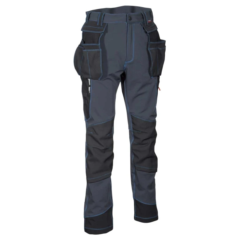Liquidación total - Pantalón de trabajo Multibolsillos Stretch Cofra Laxbo V591-0-02 número 46 Color Antracita Negro
