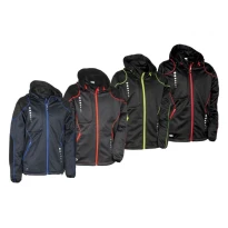 Liquidación total - Chaqueta con capucha de trabajo Softshell Cofra Jacuzia V387-0-02 negro/rojo Talla M