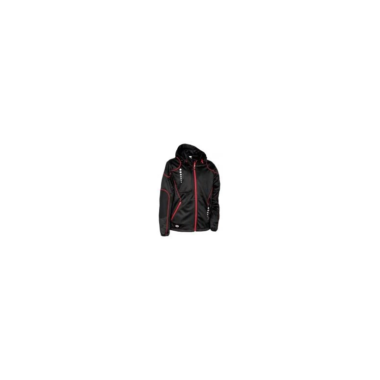 Liquidación total - Chaqueta con capucha de trabajo Softshell Cofra Jacuzia V387-0-02 negro/rojo Talla M