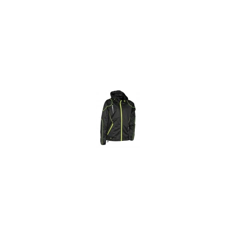 Liquidación total - Chaqueta con capucha de trabajo Softshell Cofra Jacuzia V387-0-02 negro/rojo Talla M