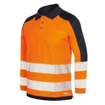 Polo de manga larga Alta Visibilidad con bandas segmentadas termoselladas Issa Line HV 08194N