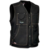 Liquidación total - Chaleco de trabajo Multibolsillos Cofra Zurich 100% algodón Canvas V055-0-00 número 54 color celeste negro