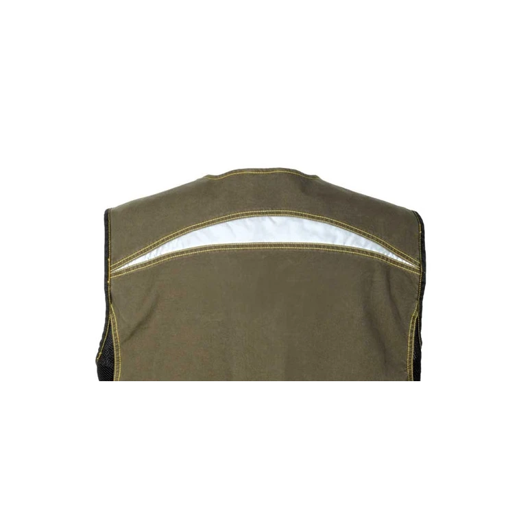 Liquidación total - Chaleco de trabajo Multibolsillos Cofra Zurich 100% algodón Canvas V055-0-00 número 54 color celeste negro