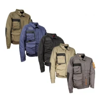 Liquidación total - Chaqueta de trabajo Stretch Elástica Multibolsillos Cofra Oberwart V560-0-00 número 52 Color Barro Negro