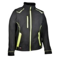 Liquidación total - Chaqueta de trabajo Softshell Elástica Cofra Selters V643-0-02 número 46 Color Negro Negro Amarillo Flúor 2