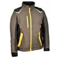 Liquidación total - Chaqueta de trabajo Softshell Elástica Cofra Selters V643-0-02 número 50 Color Negro Negro Amarillo Flúor