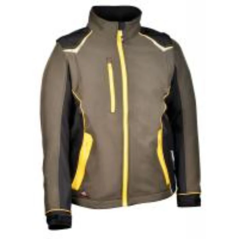 Liquidación total - Chaqueta de trabajo Softshell Elástica Cofra Selters V643-0-02 número 50 Color Negro Negro Amarillo Flúor