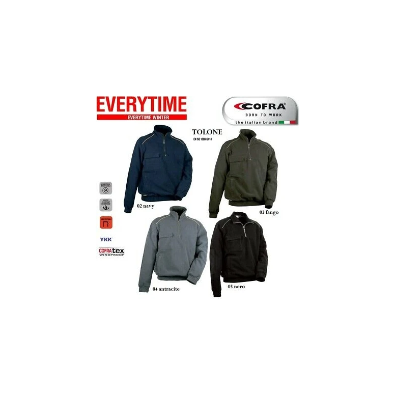 Liquidación total - Sudadera de forro polar de trabajo Cofra Tolone V132-0-02 Talla L Color Negro