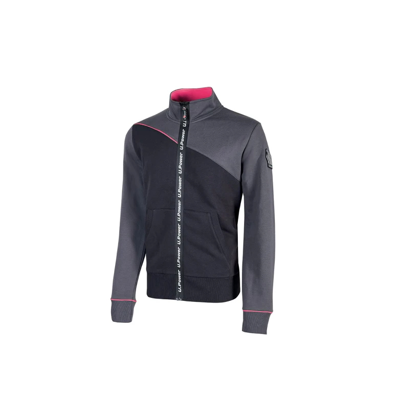 Liquidación total - Sudadera de trabajo cremallera completa U-Power Uranus Lady EY243GF Talla S Grey fucsia