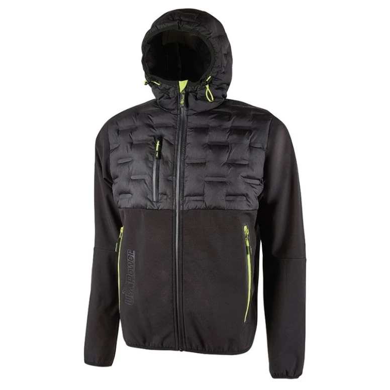 Liquidación total - Chaqueta de trabajo Softshell Stretch Elástica U-Power Spock FU213DB color negro carbón Talla 2XL