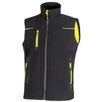 Liquidación total - Chaleco de trabajo Multibolsillos Softshell Stretch Elástico U-Power Universe FU188BC azul oscuro Talla 2XL 2