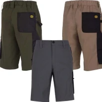 Liquidación total - Bermuda de trabajo Diadora Stretch Multibolsillos 702.170018 color gris Talla L