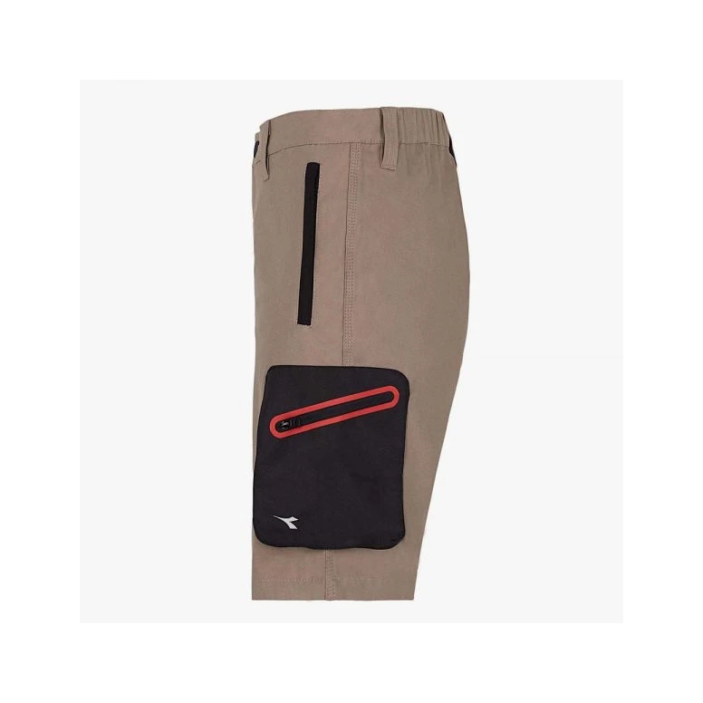 Liquidación total - Bermuda de trabajo Diadora Stretch Multibolsillos 702.170018 color gris Talla L