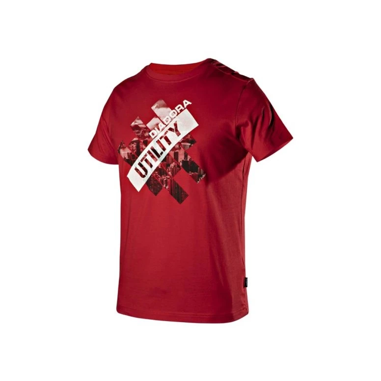Liquidación total - T-shirt Diadora Graphic Organic 702.176914 Color Rojo Talla S
