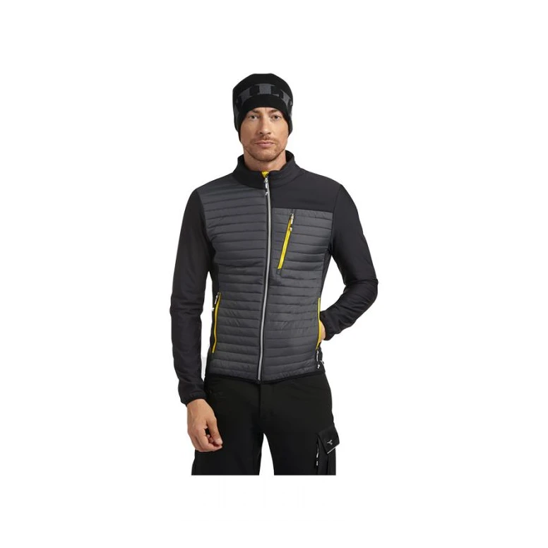 Liquidación total - Chaqueta de trabajo Diadora Hybrid Sweat-Jacket Color Block 702.179458 negro/amarillo Talla L