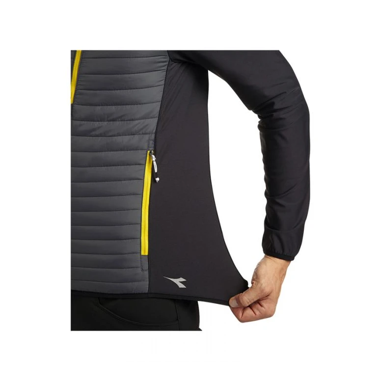 Liquidación total - Chaqueta de trabajo Diadora Hybrid Sweat-Jacket Color Block 702.179458 negro/amarillo Talla L
