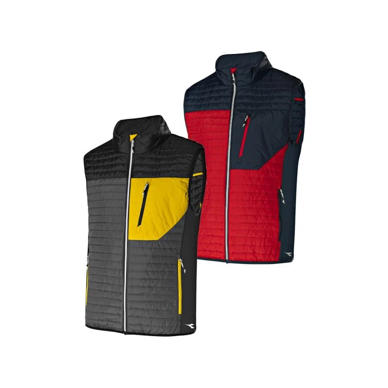 Liquidación total - Chaleco de trabajo Diadora Light Vest Color Block 702.179455 negro/amarillo Talla L