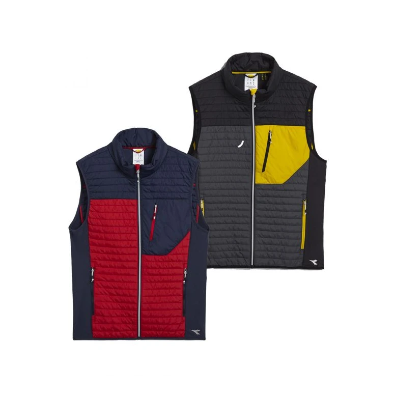 Liquidación total - Chaleco de trabajo Diadora Light Vest Color Block 702.179455 negro/amarillo Talla L